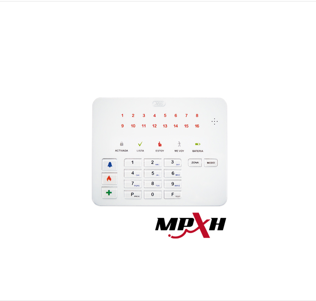 TECLADO LED 16 ZONAS. LEDS DE ESTADO.VOZ 