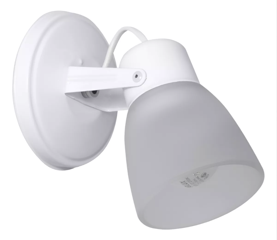 APLIQUE 1 LUZ C/TULIPA CONO BL-NG CP 