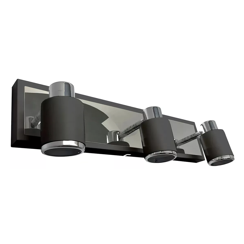 APLIQUE JULITA 3XGU10 NEGRO/CROMO CANDIL
